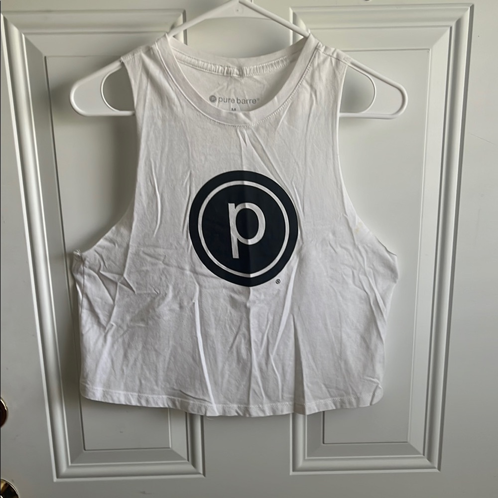 Pure Barre White Crop Tank Top